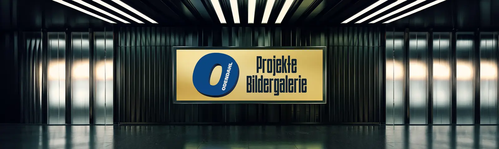 Fassade mit dem Odendahl-Schild „Projekte Bildergalerie“
